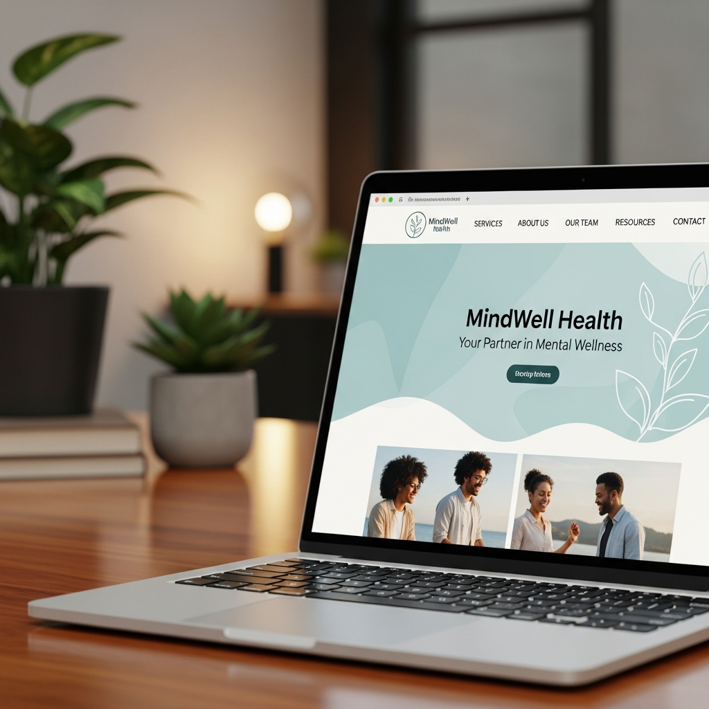 mental health website on laptop CLM5e2zT